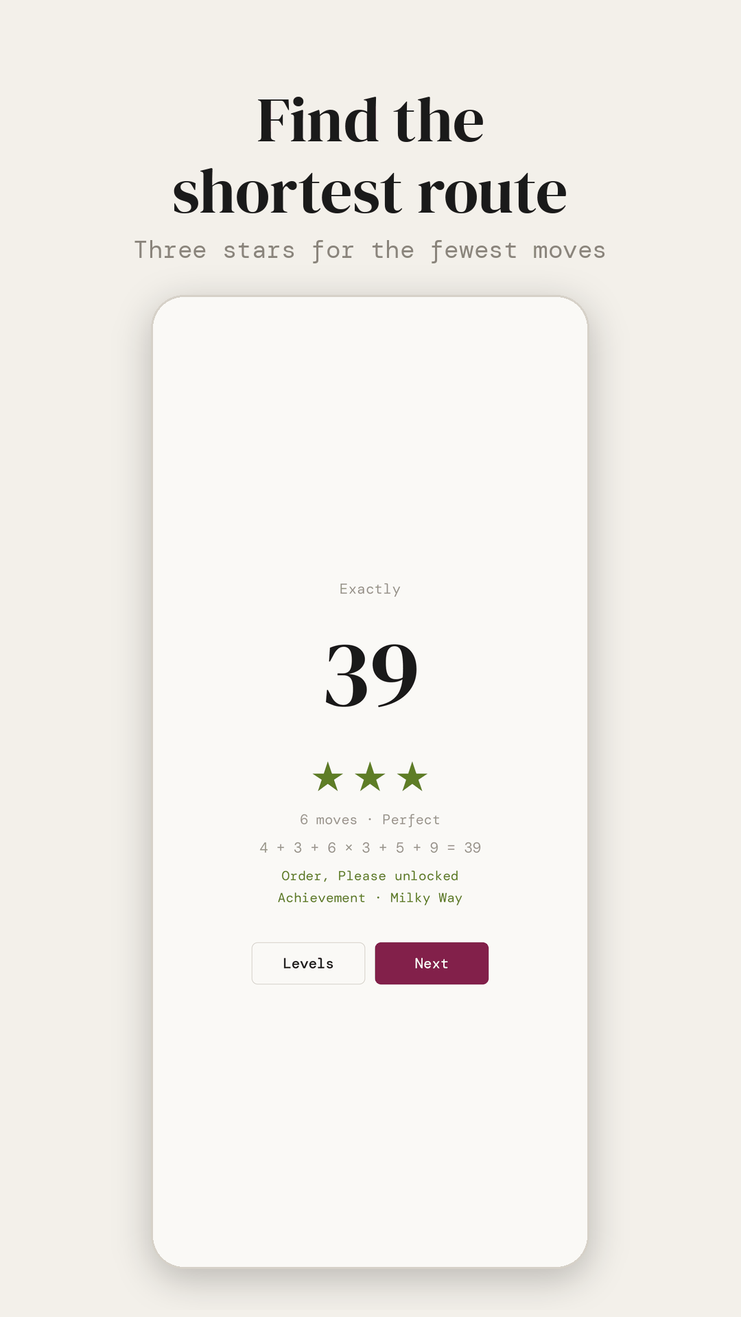 Three stars for a perfect solve in six moves
